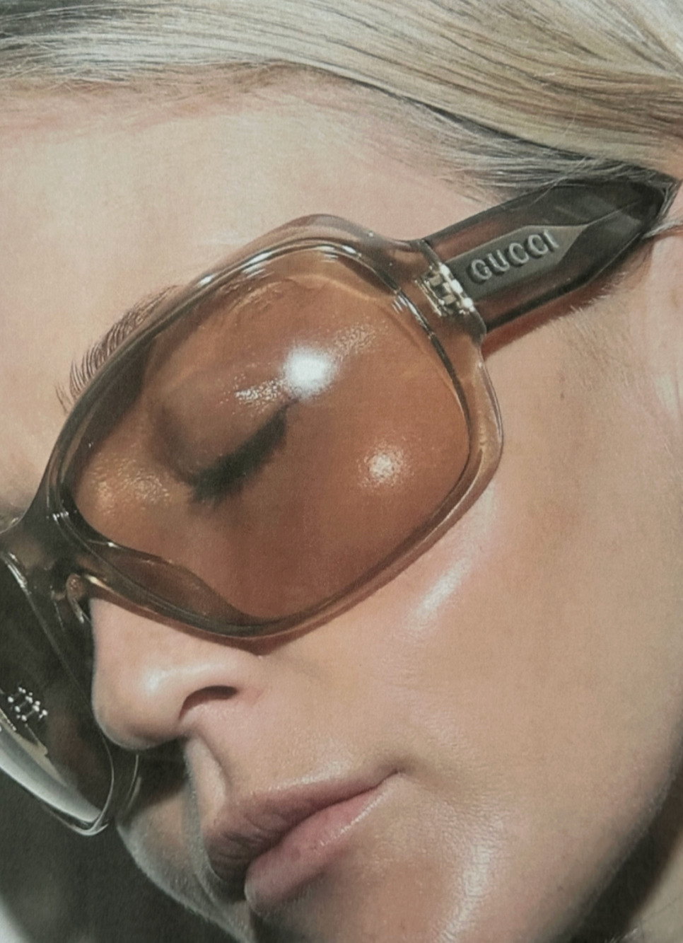 NEW Gucci GG2176S Beige Wrap Oversized Sunglasses $575
